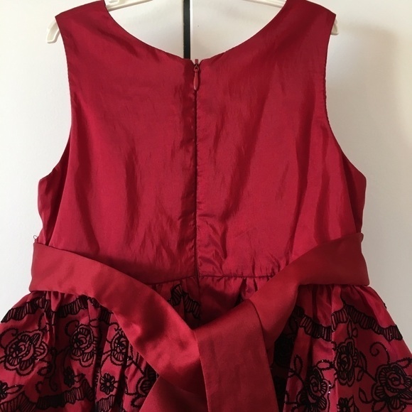 Jayne Copeland Little Girls Red Black 2-Pcs Holliday Dress with Cardigan Size 5 - Picture 15 of 16